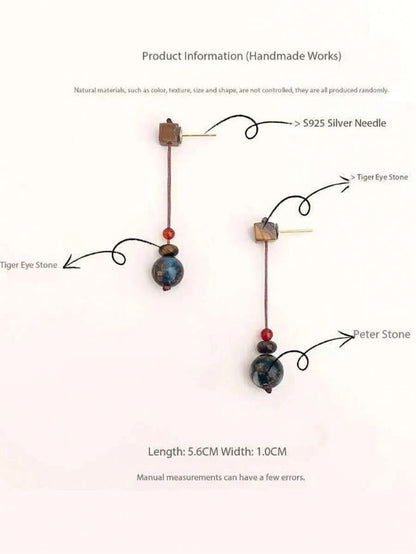 Sterling Silver Beaded Tassel Earrings