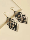 Casual Geometric Wooden Earrings
