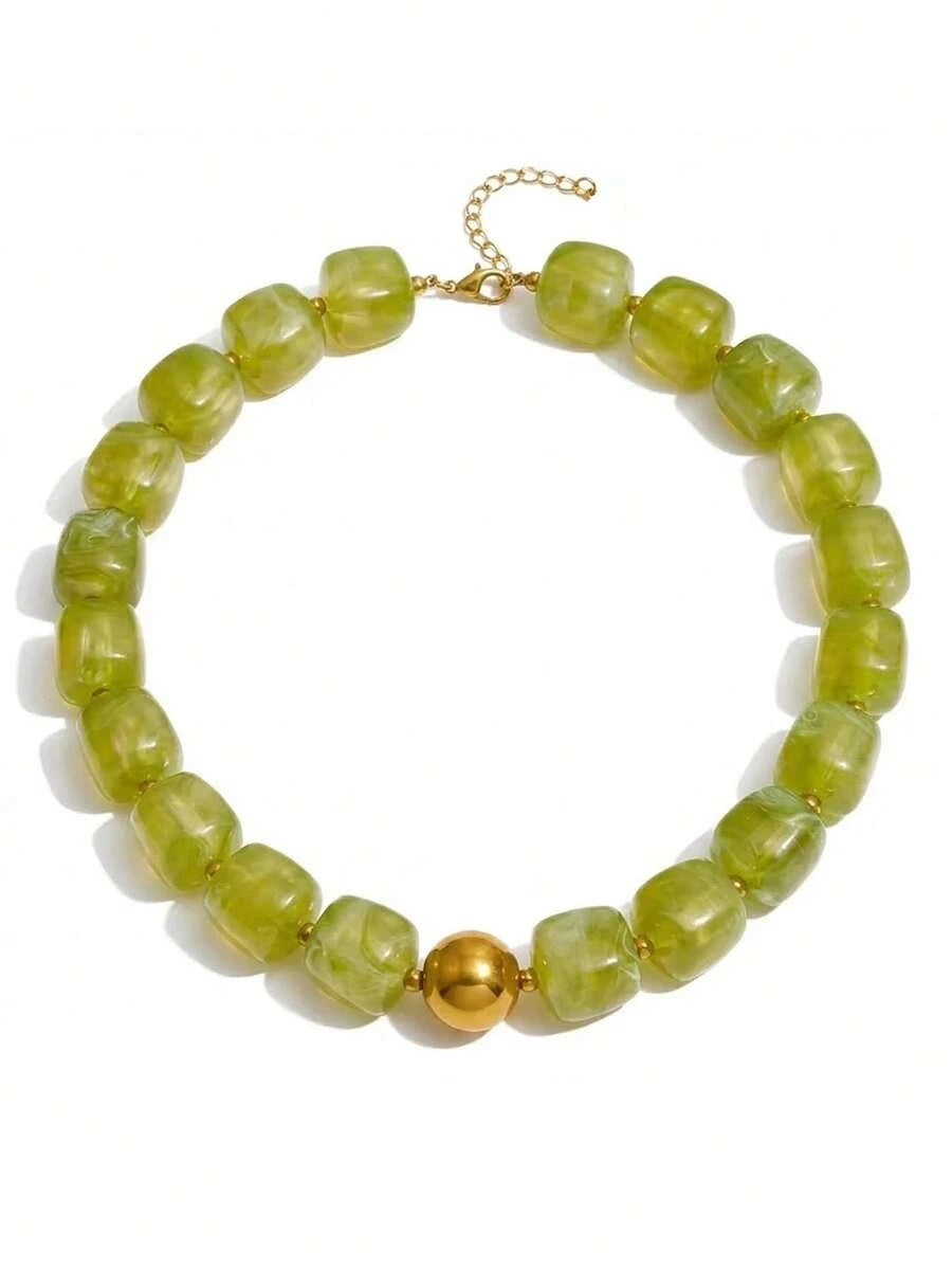 Chunky Acrylic Beaded Necklace Set