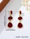French Vintage Enamel Asymmetrical Drop Earrings