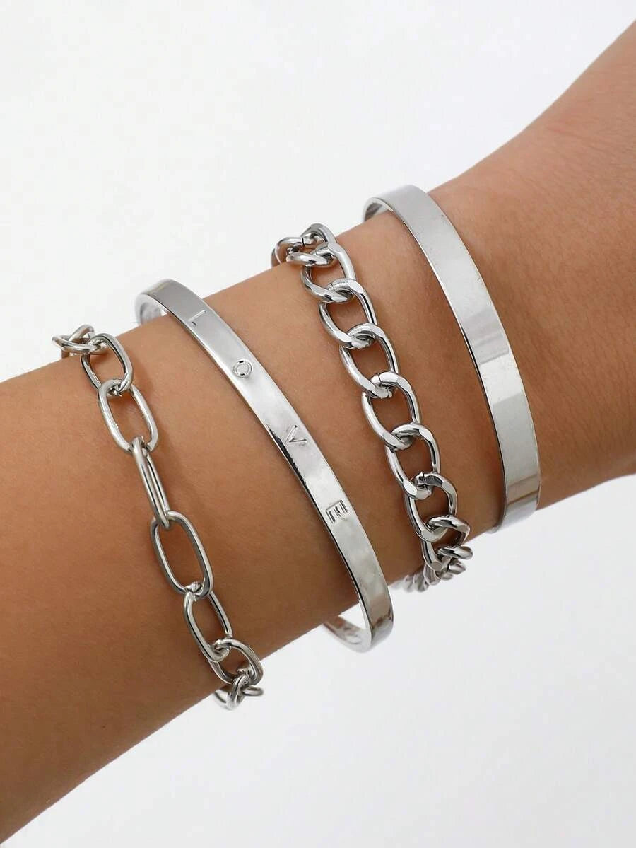 Rhinestone Snake Bracelet Set