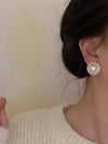 Faux Pearl Decor Stud Earrings