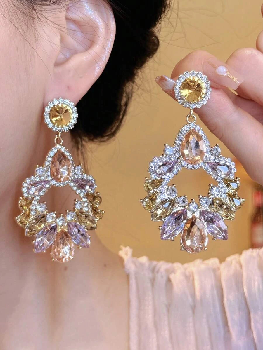 Retro Colorful Flower Stud Earrings