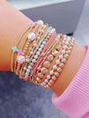 Golden Bead Faux Pearl Bracelet Set