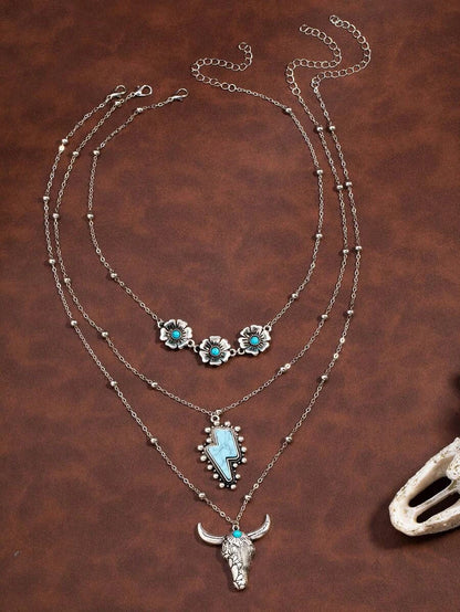 Leopard Print Pendant Necklace Set
