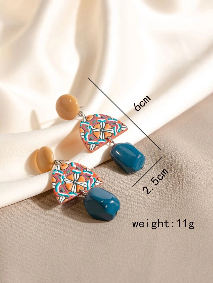 Geometric Decor Drop Earrings