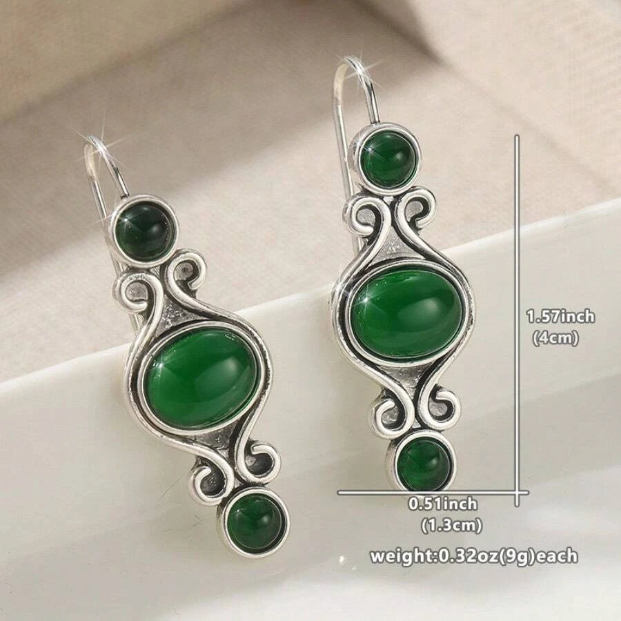 Floral Carved Bead Drop Earrings