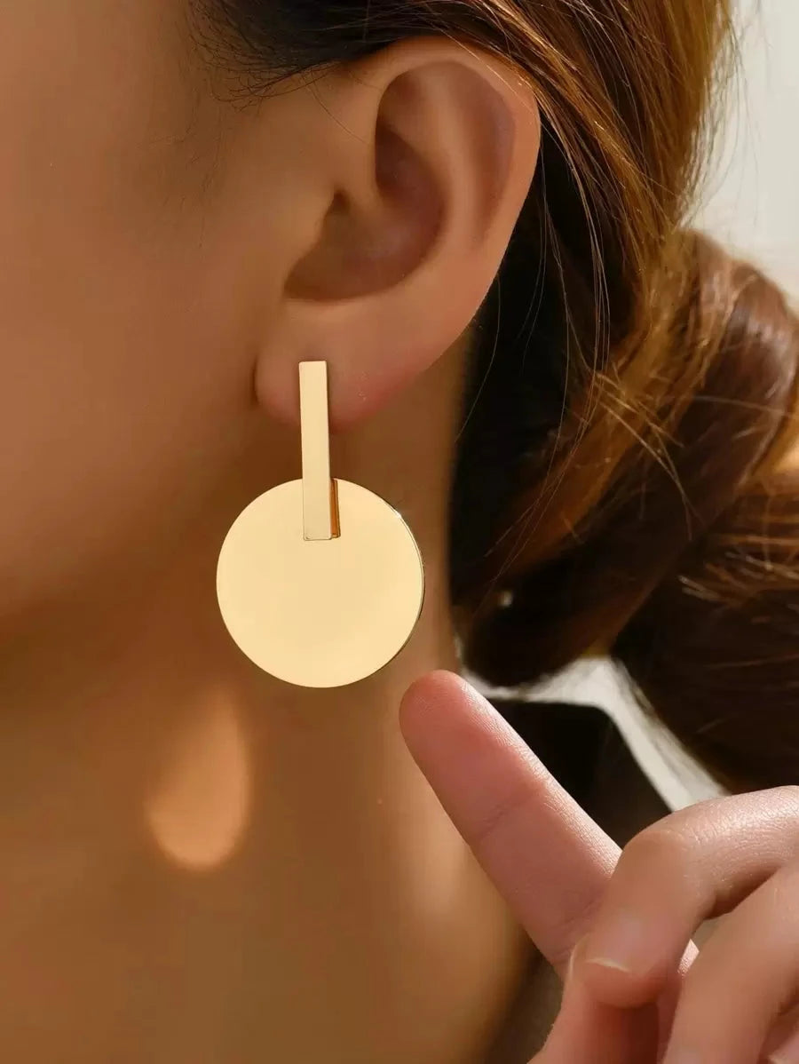 Geometric Enamel Circle Stud Earrings