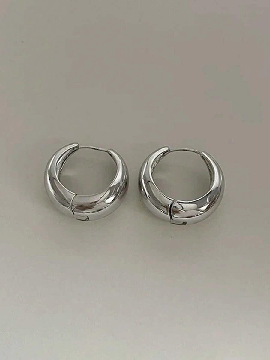Burgundy Geometric Hoop Earrings