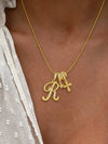 Zirconia Crystal Initial Necklace