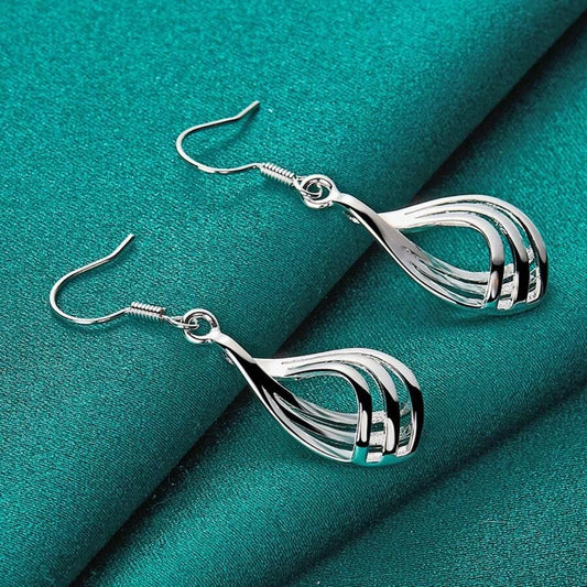 Twisted Wave Teardrop Earrings