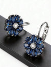 Vintage Floral Royal Blue Dangle Earrings
