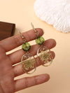 Dried Flower Resin Oval Earrings