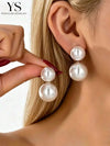 Large Faux Pearl Stud Earrings