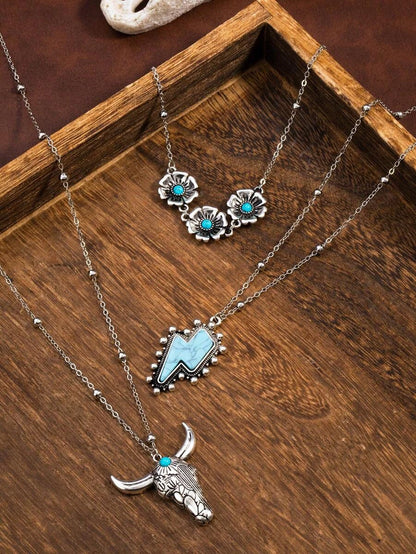 Leopard Print Pendant Necklace Set