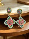 Retro Colorful Flower Stud Earrings