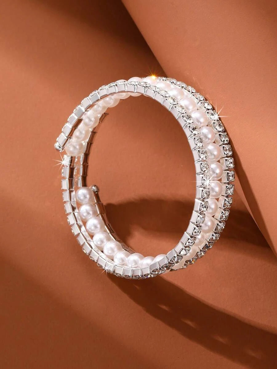 Faux Pearl Rhinestone Jewelry