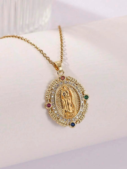 Stainless Steel Virgin Mary Pendant Necklace