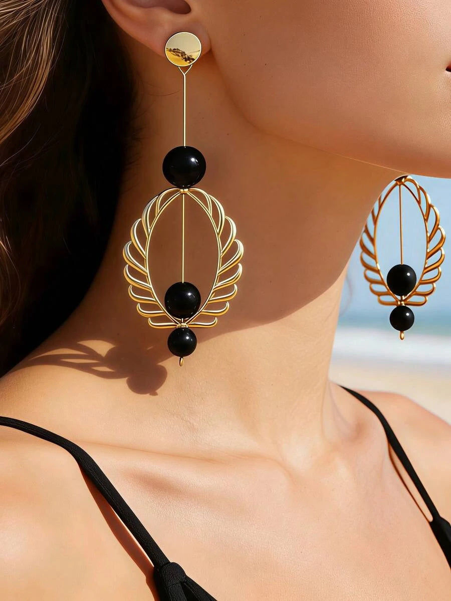 Retro Geometric Rotatable Drop Earrings