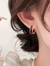 Minimalist Geometric Copper Hoop Earrings
