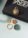 Colorful Enamel Geometric Hoop Earrings
