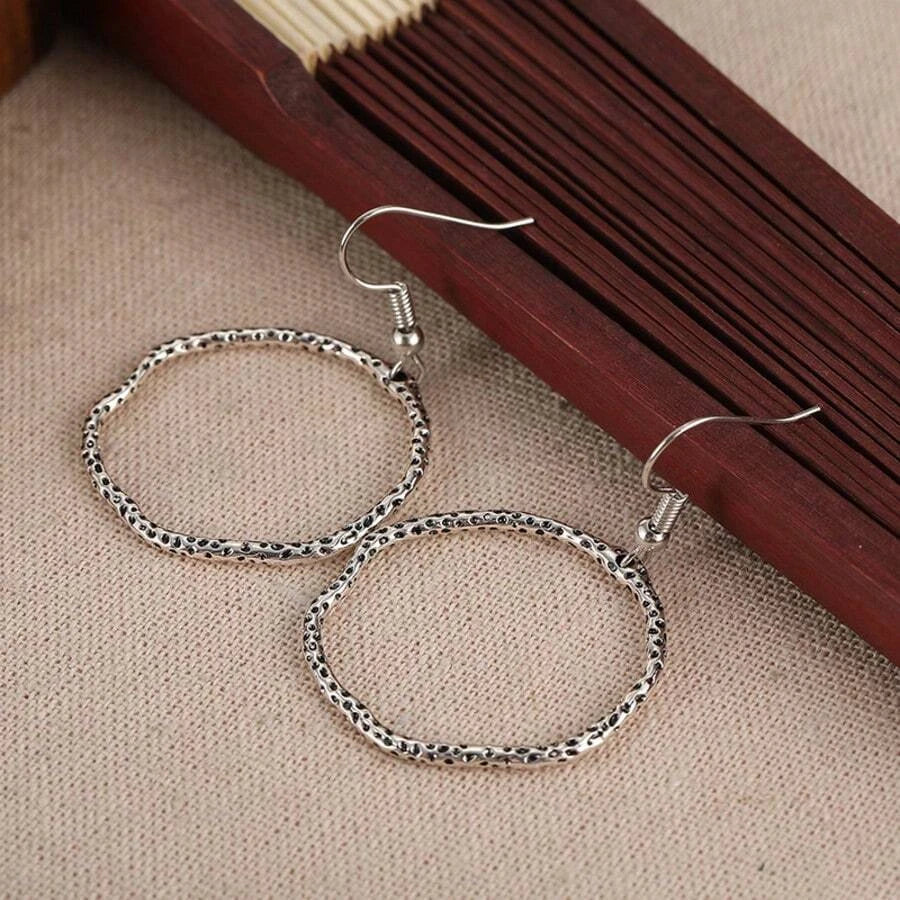 Retro Minimalist Round Hook Earrings