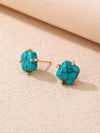 Square Synthetic Turquoise Stud Earrings