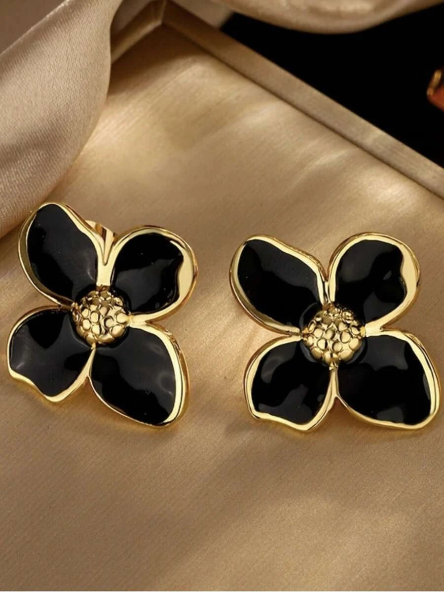 Elegant Stainless Steel Flower Earrings