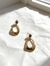 Chunky Gold Teardrop Dangle Earrings