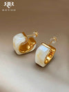 Resin C-Shaped Hoop Earrings