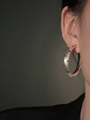Round Metal Polka Dot Earrings
