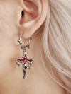 Retro Gothic Crescent Moon Drop Earrings