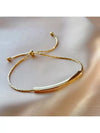Gold Plated Stainless Steel Curved Tube Charm Bracelet