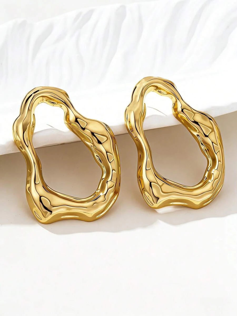 Asymmetrical Hollow Metal Earrings