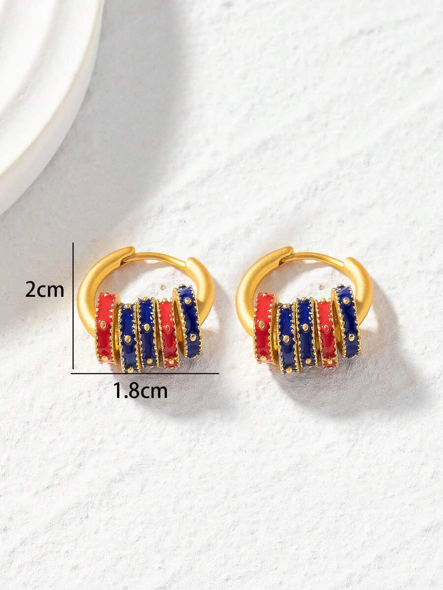 Colorful Enamel Clover Earring Studs
