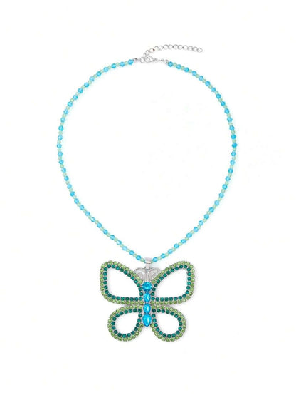 Crystal Butterfly Choker Necklace