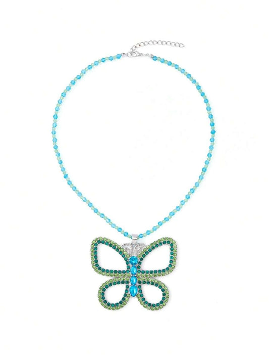 Crystal Butterfly Choker Necklace