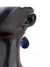 Navy Blue Starry Teardrop Earrings