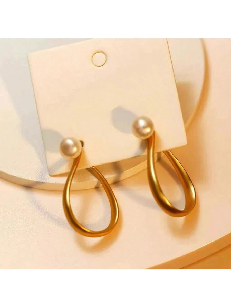 Matte Gold Metallic Earrings