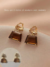 Andkiss Geometric Crystal Drop Earrings