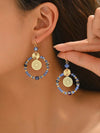 Retro Crystal Beaded Pendant Earrings