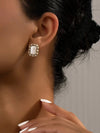 Geometric Faux Pearl Stud Earrings