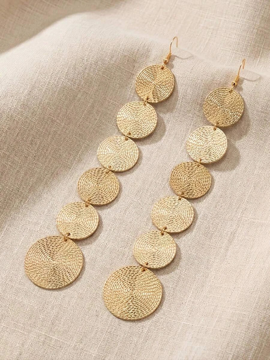 Geometric Polygon Tassel Earrings