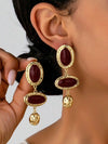 Vintage Palace Asymmetrical Enamel Dangle Earrings