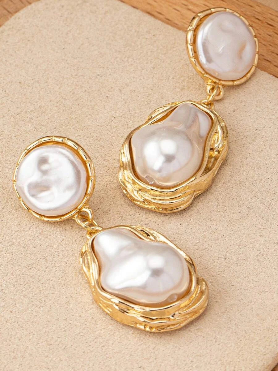 Baroque Pearl Asymmetrical Earrings