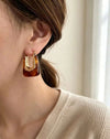 Retro U-Shaped Resin Earrings