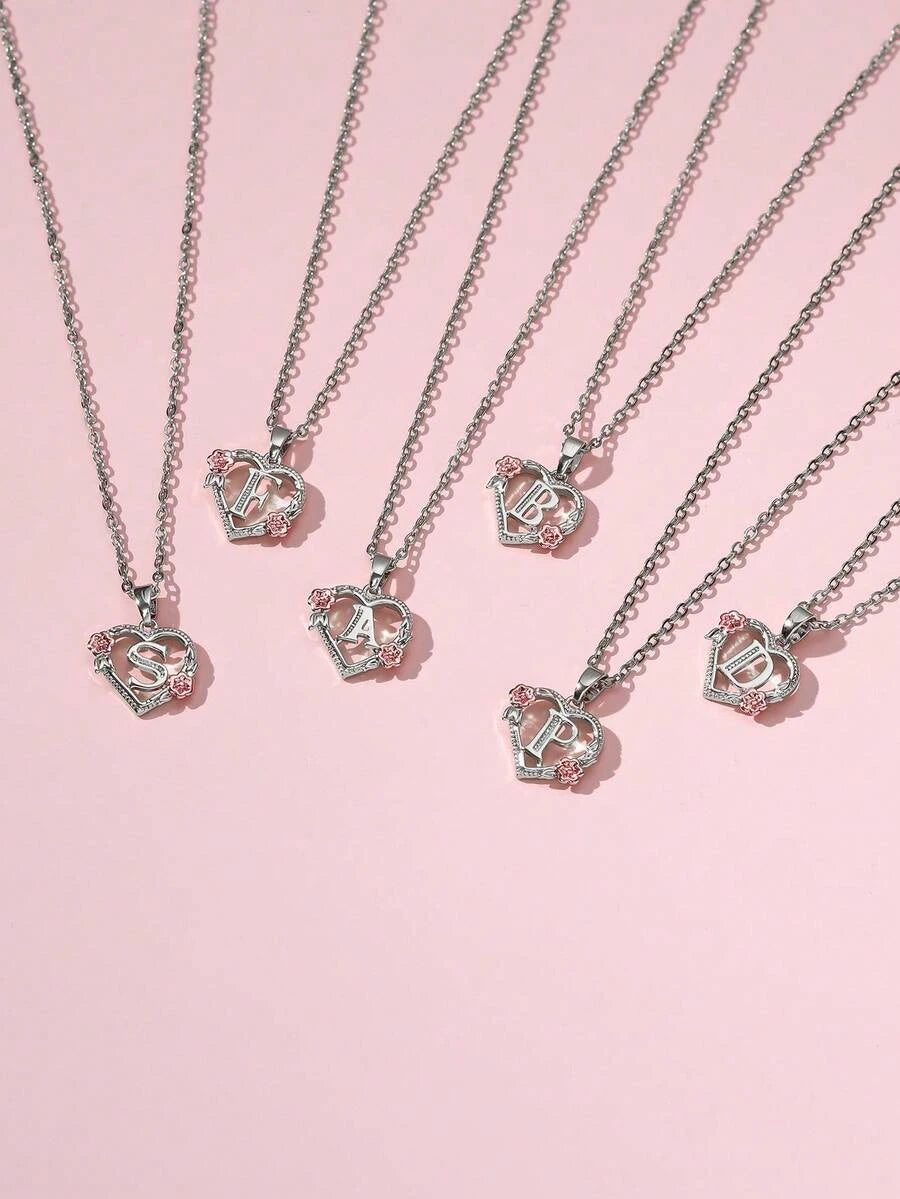 Elegant Gold Initial Heart Necklace