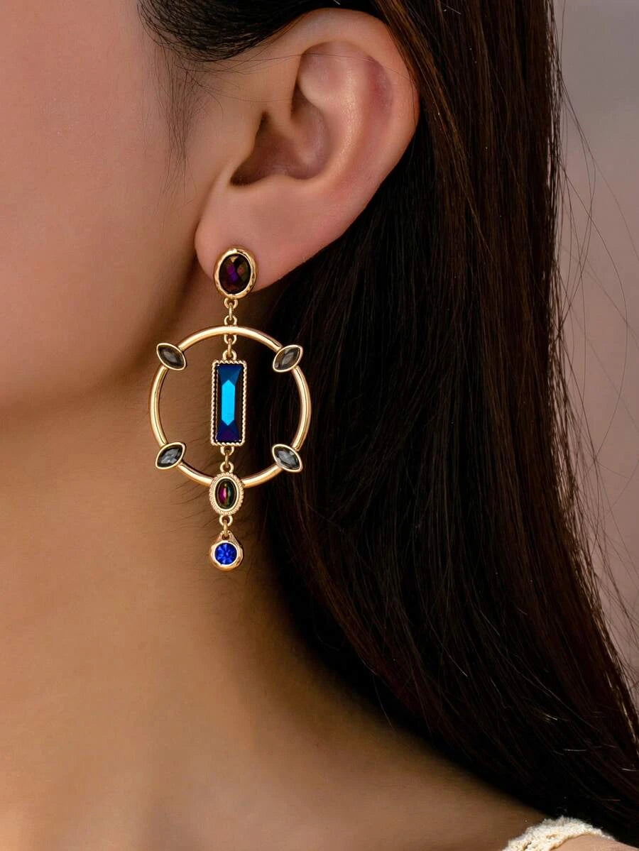 Geometric Multicolor Gemstone Earrings