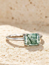 Sterling Silver Square Agate Ring