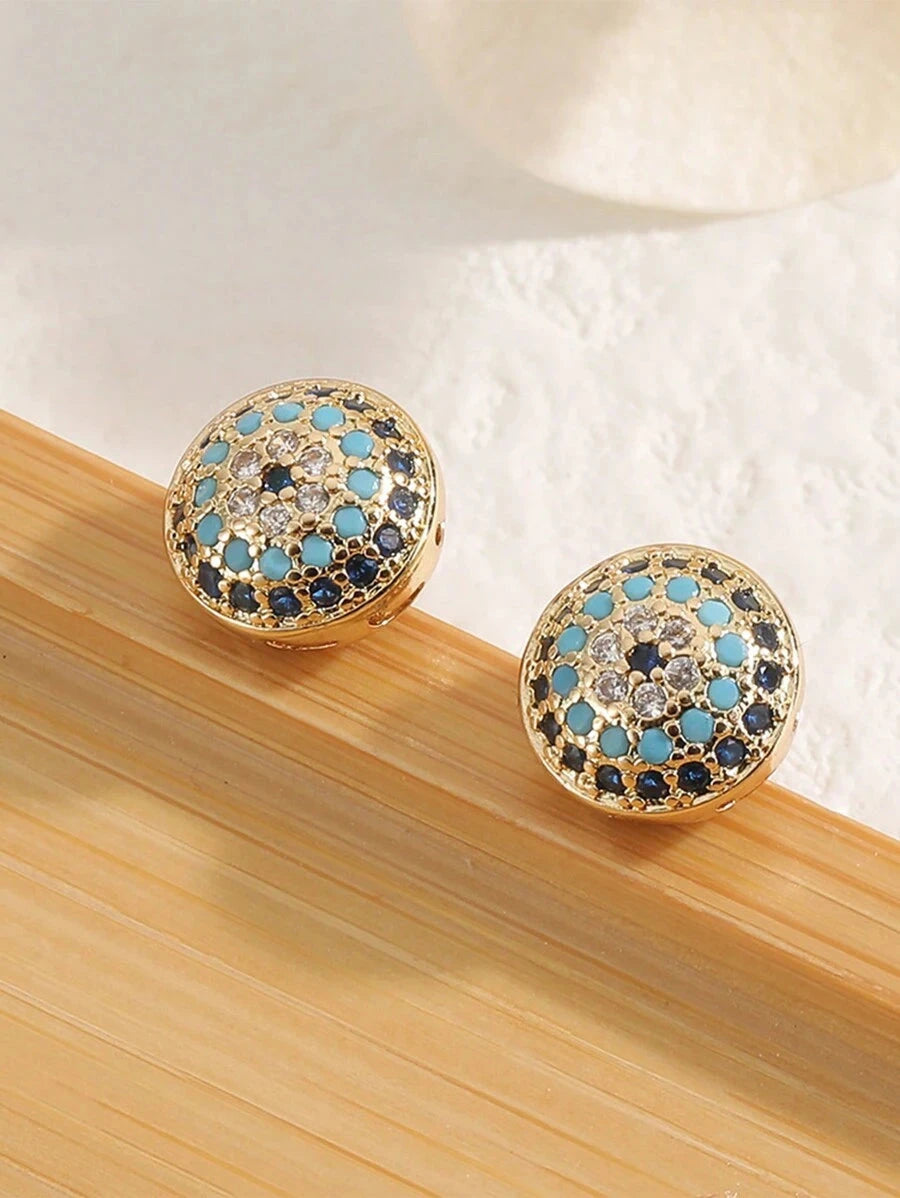 Vintage Vibe Zirconia Evil Eye Stud Earrings